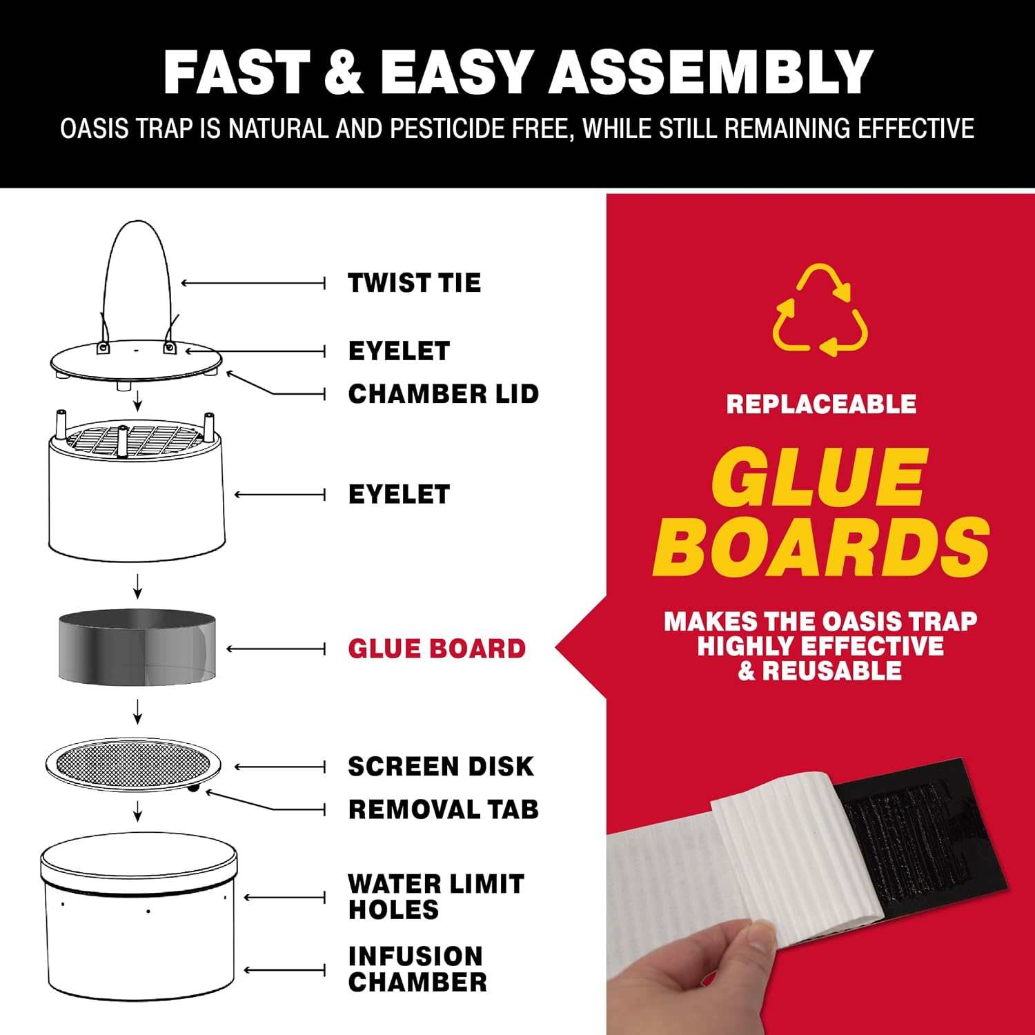 Oasis Ovi-Mini Mosquito Trap 4Pk, Home Outdoor Mosquito Control, Backyard Flying Insect Killer, Glue Board Bug