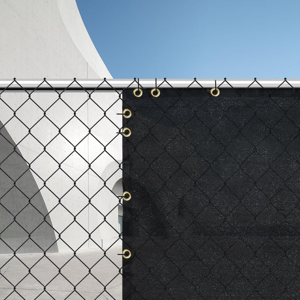 Black 6FT X 50FT Outdoor Privacy Screen Fence & Mesh Shade Net Cover, Ideal for Garden and Backyard - Enhances