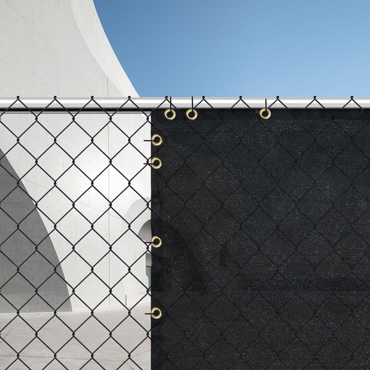 Black 6FT X 50FT Outdoor Privacy Screen Fence & Mesh Shade Net Cover, Ideal for Garden and Backyard - Enhances