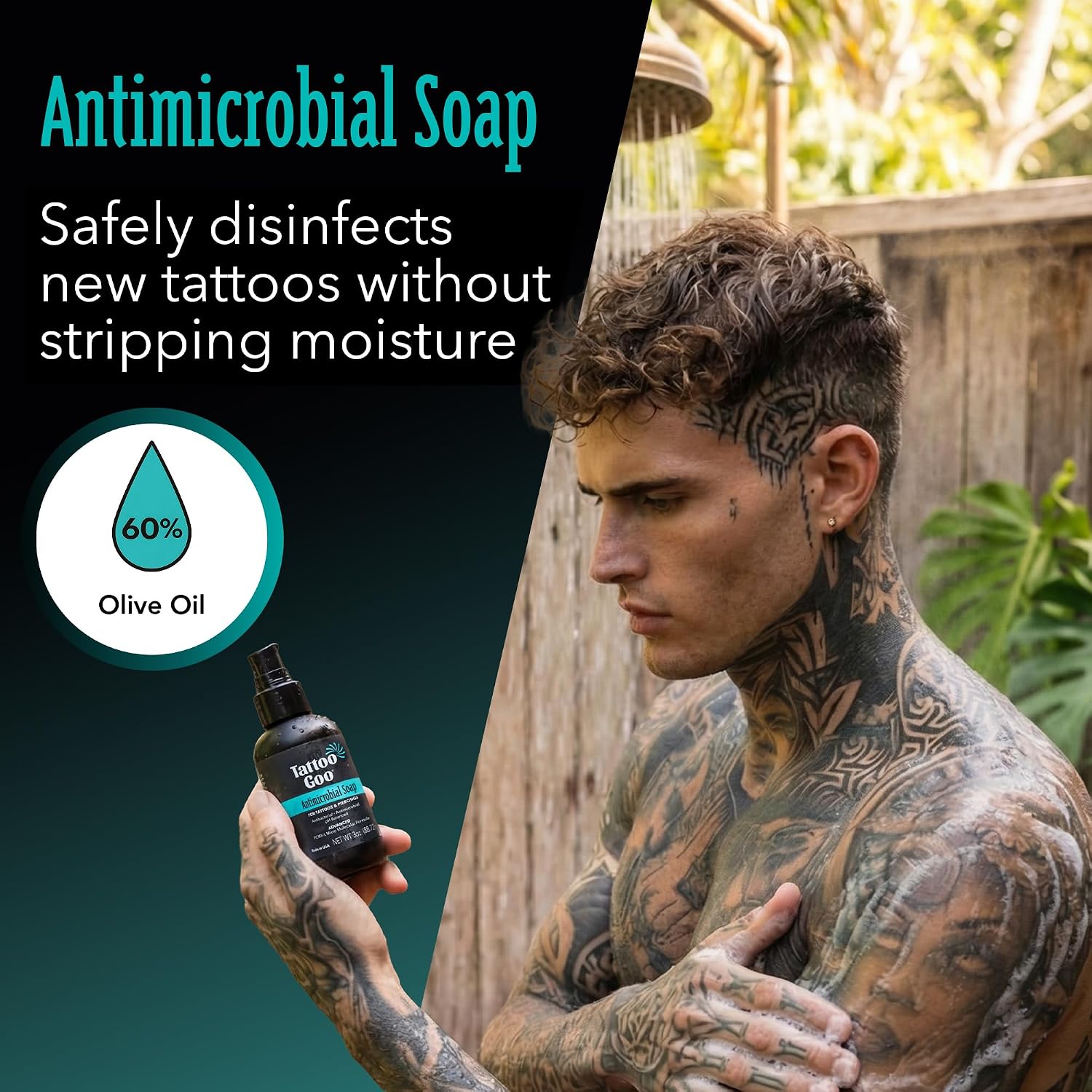 Tattoo Aftercare Kit, 3 Piece Set, Includes Antimicrobial Soap, Tattoo Balm & Healing Lotion, Main Vibrant Color &
