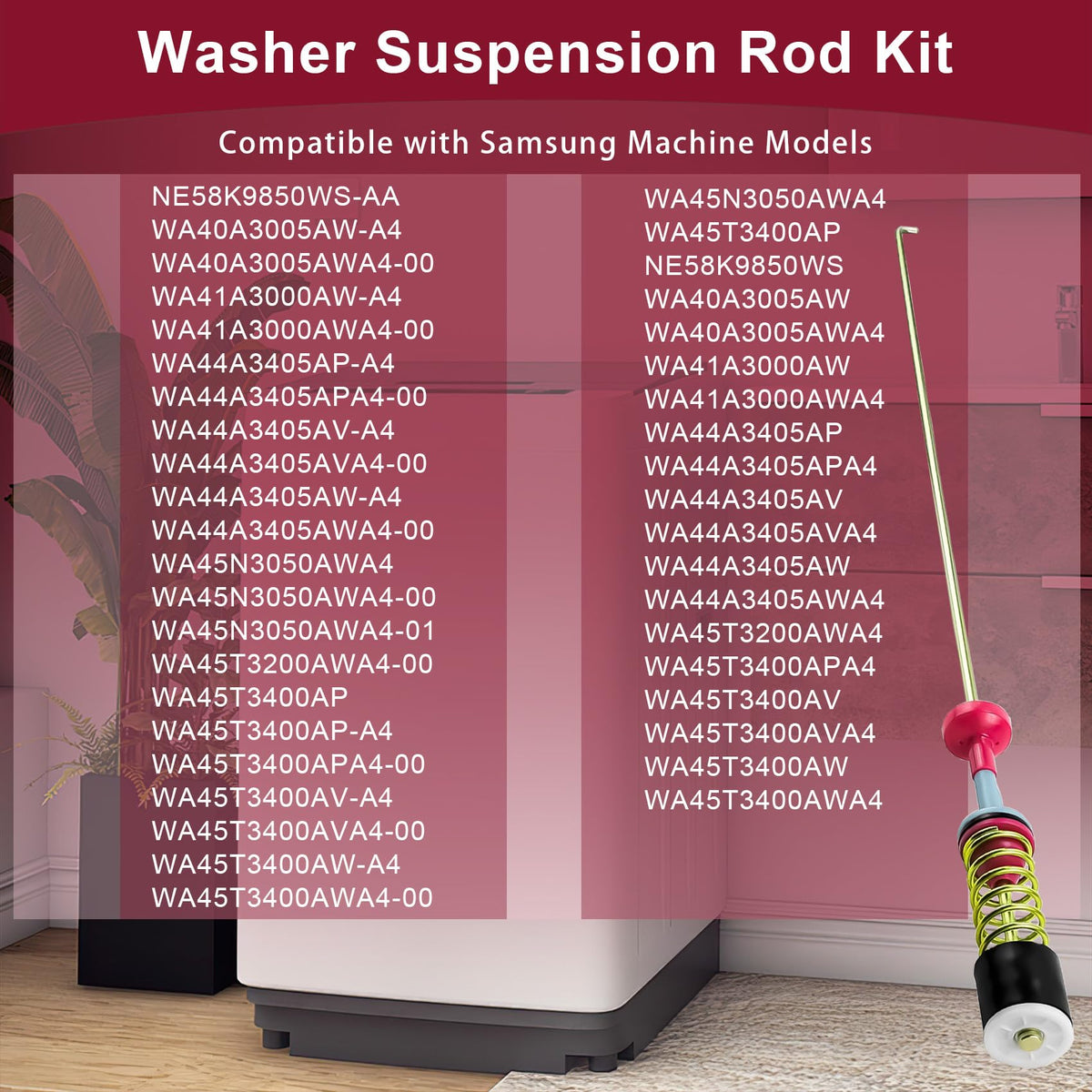 WA45T3400AP Washer Suspension Rods Kit Compatible With Samsung