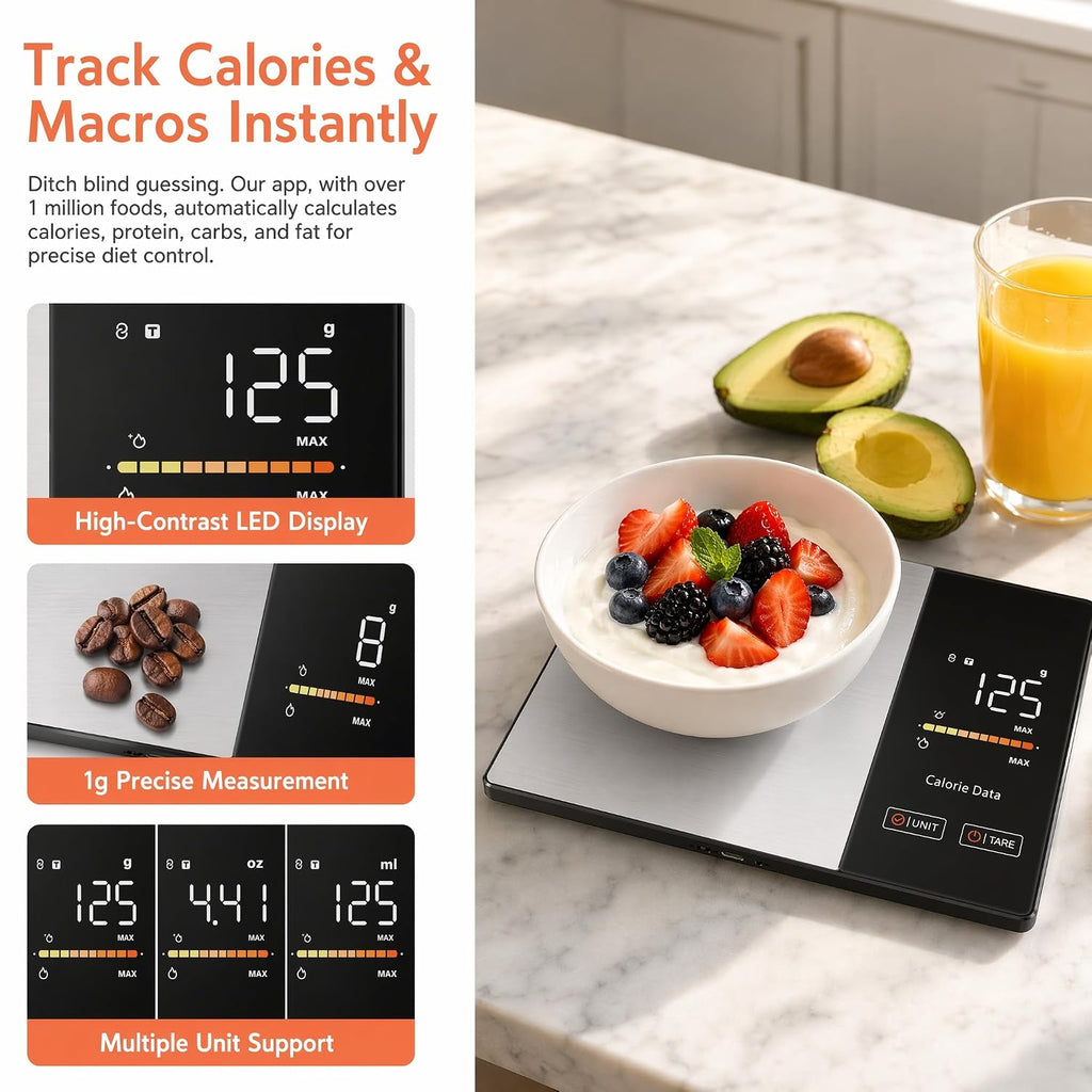 Smart Nutrition Food Scale, Bluetooth Calorie Macro Tracker
