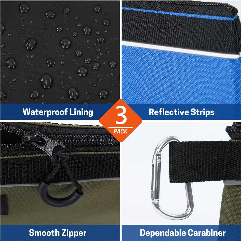 Tool Pouches with Zipper, Multi-Purpose Utility Tool Bags Organizer for Small Hand Tools, Screws, Nails, Pliers &