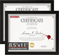 Diploma Frame, 8.5 by 11 Black Picture Frames, Certificate Frame with Clear Plexiglass, 8.5 x 11 Photo Graduation
