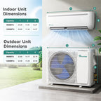 36000 BTU Mini Split AC/Heating System 19 SEER2 18000 BTU * 2 Set