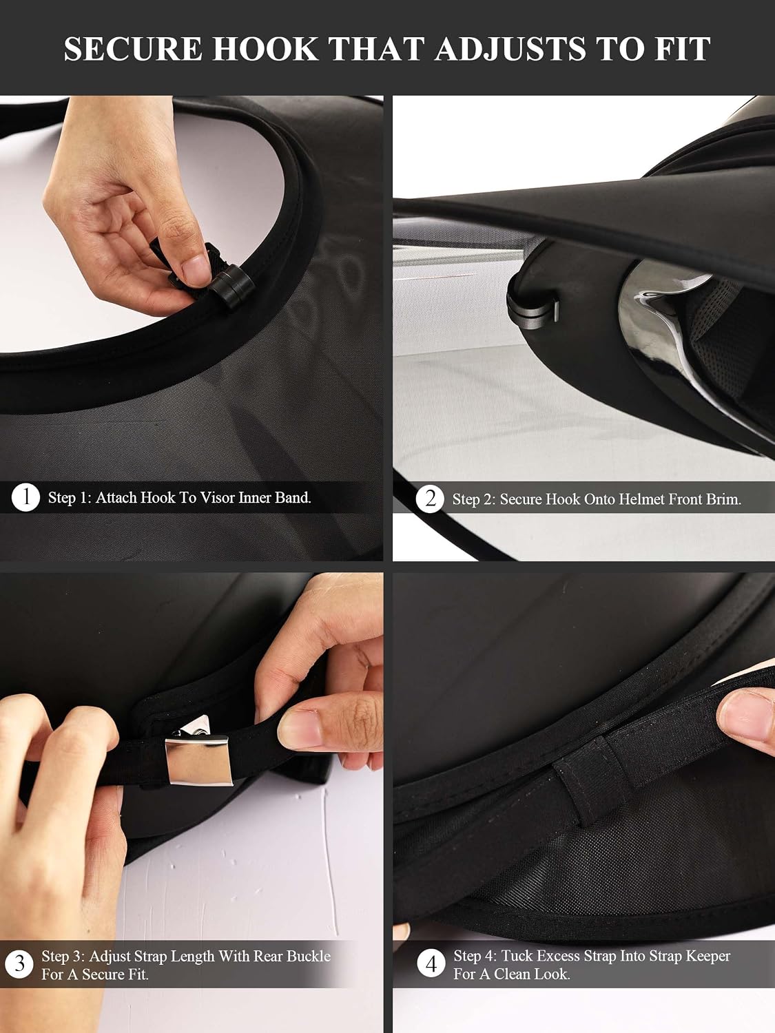 Horse Riding Helmet Visor, Clip-On Sun Brim