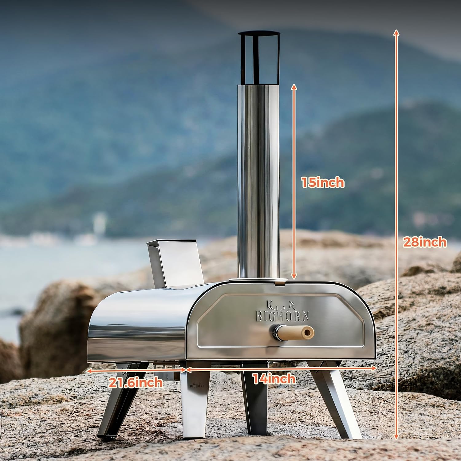 OUTDOORS 12" Multi-Fuel Pizza Oven, Portable Outdoor Pizza Oven, Wood Fired & Propane Gas, Pellet Pizza Maker with