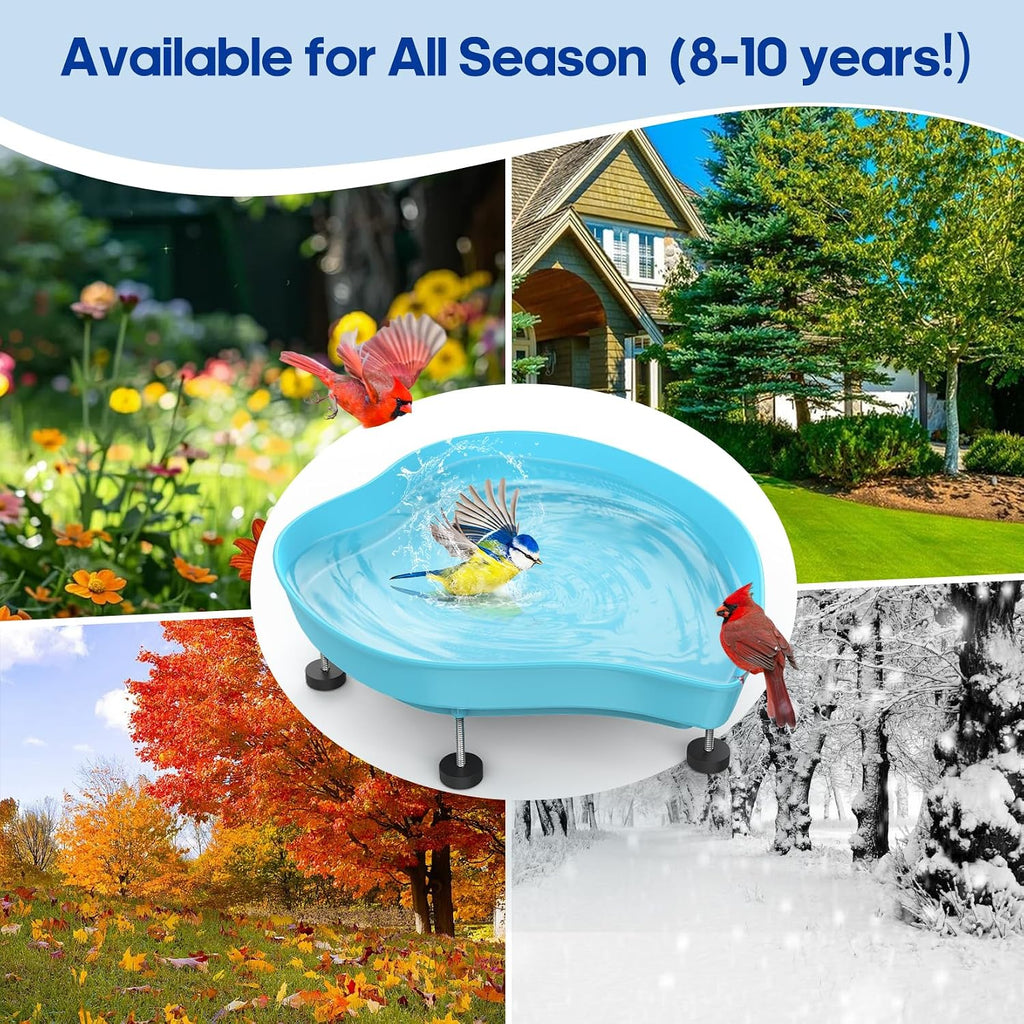Heated Bird Baths for Outdoors for Winter - 60W Thermostatically Controlled Heated Bird Bath for Outside Winter