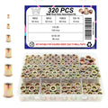320Pcs SAE Rivet Nut Kit, SAE Nutsert Rivnut Kit,Threaded Inserts for Metal