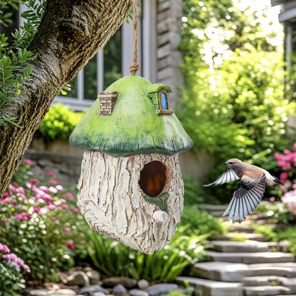Bird House for Outside, Decorative Resin Bird Houses for Garden Decor
