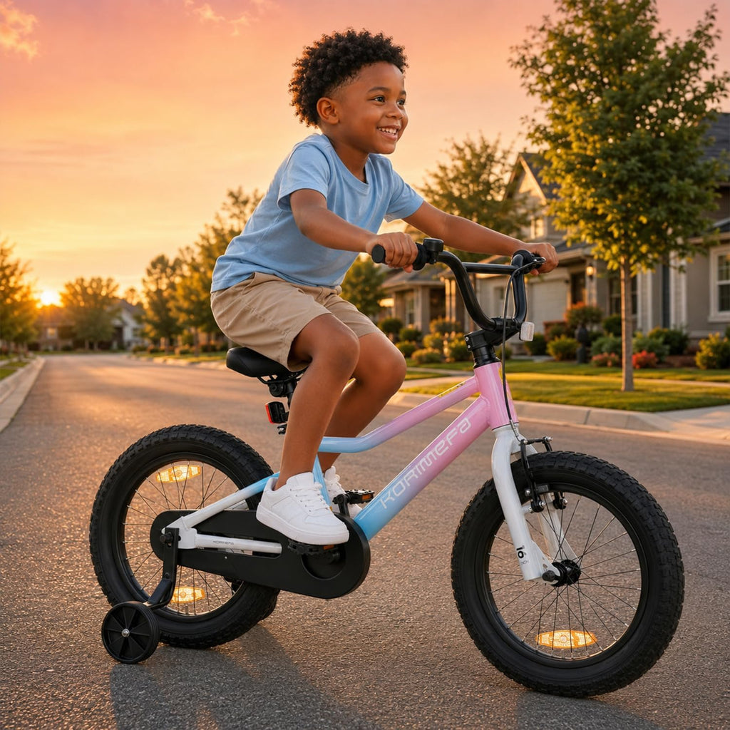 Kids Bike 12/14/16 with Training Wheels for 2-9 Boy Girl, BMX Style Bicycle | Coaster, Carbon Steel, V-Brake
