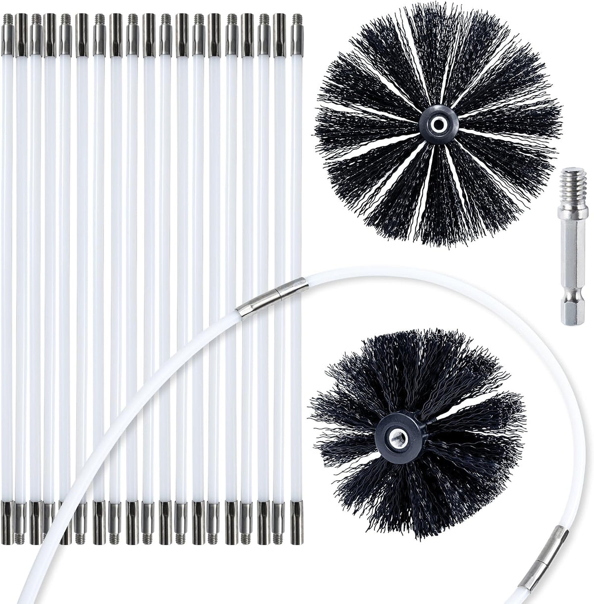 Dryer Vent Cleaner Kit Chimney Sweep Cleaning Tools Pellet Stove Cleaner Kit Air Dryer Duct Fireplace Brushes for