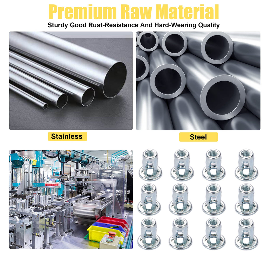 Jack Nut Threaded Insert Petal Nuts Nutserts Jacknut Srew Anchor Spider Rivnut Blind for Plastic Polywood Pressboard Hardboard Steel Zinc Plate