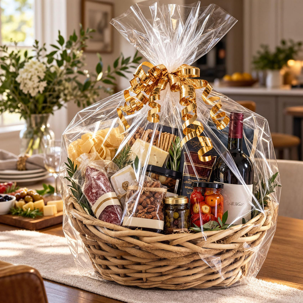 Extra Large Cellophane Bags for Gift Baskets 35x47 Inch 5Pcs