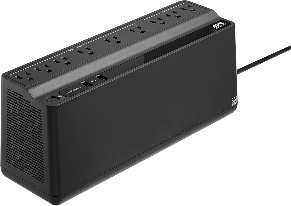 UPS Battery Backup & Surge Protector with USB Charger, 850 VA Uninterruptible Power Supply (BE850M2), Black | Surge