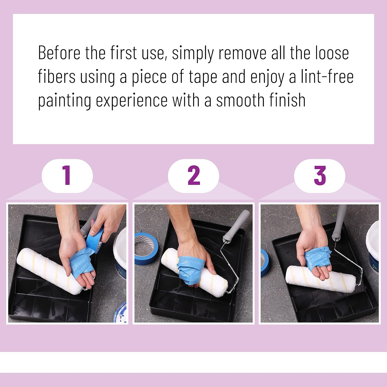 Bates- Paint Roller Covers, 1/2" x 9" Roller Covers, Pack of 5, Covers for Paint Rollers, Naps for Paint Roller