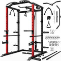C1-V4 Power Cage, 2000LBS Squat Rack with LAT Pulldown, Multi-Function Weight Cage Strength Training Machine, Workout