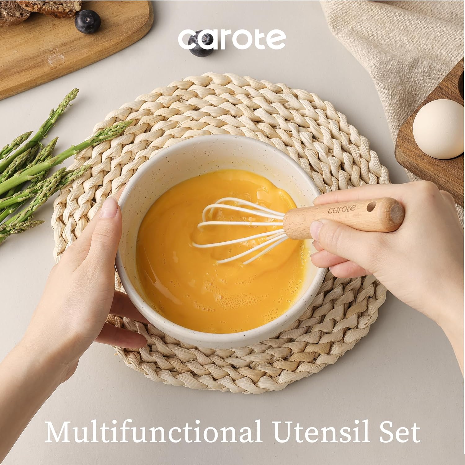Silicone Cooking Utensils Set, Kitchen Utensils Set 10 Pcs for cooking, BPA Free Spatula Set with Heat Resistant Wood