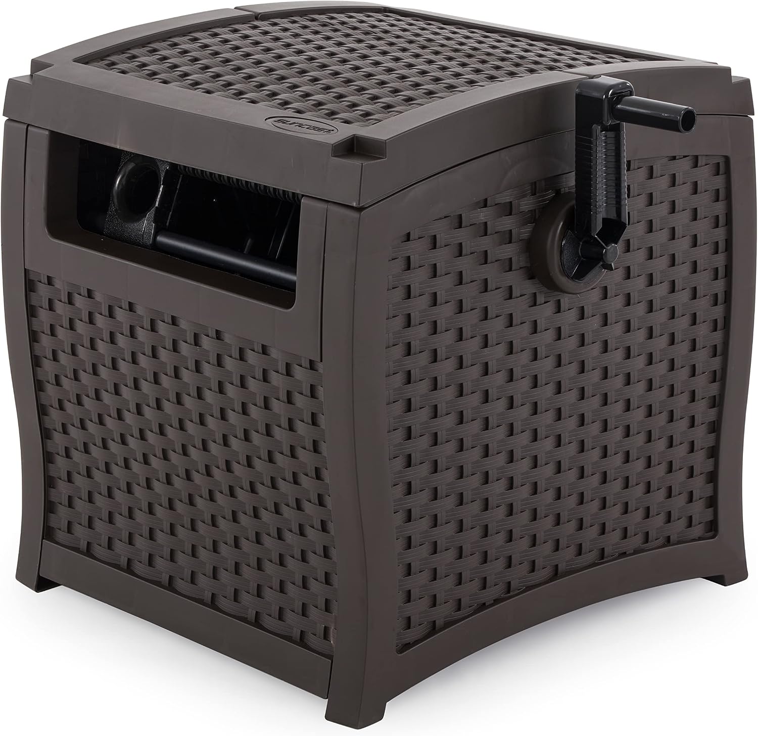 Hose Reel with Smart Trak Hose Guide, Water-Tight Connection, Durable Resin Construction, 225' Hose Capacity, Brown