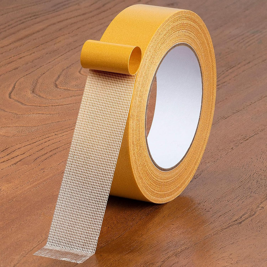 Double Sided Tape, 1.18 Inch x 66 Feet Fabric Tape, Mesh Double Stick Adhesive Tape for Clothes, Resistente Clear