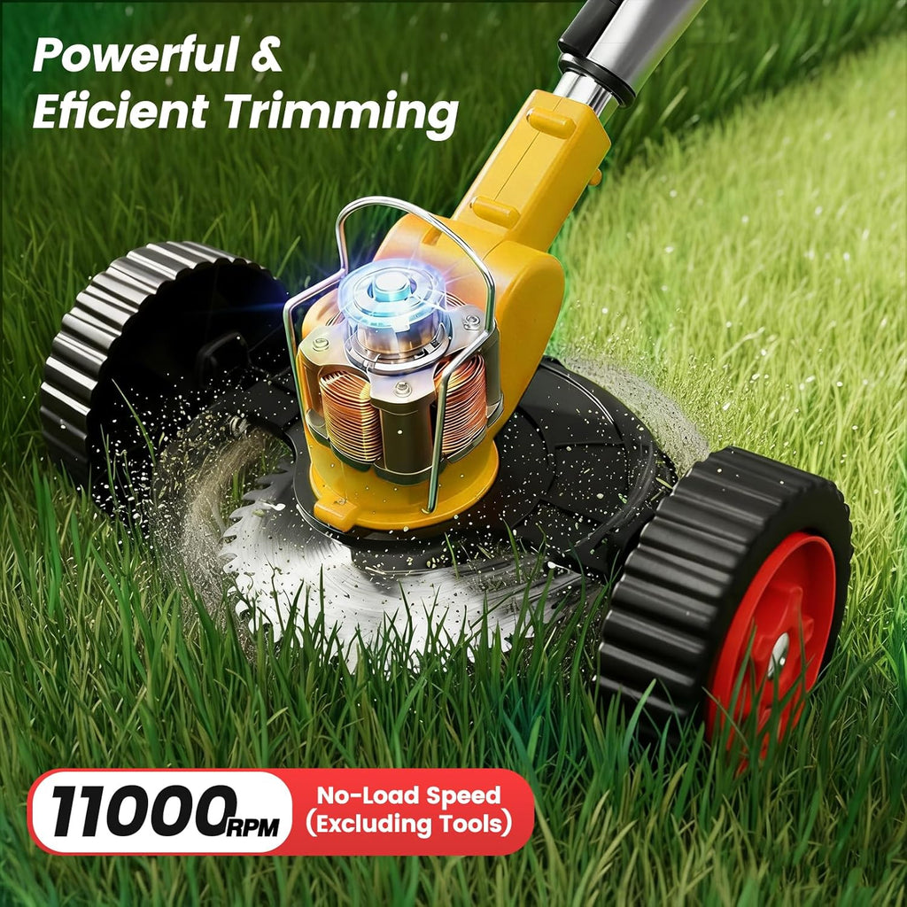 24V Electric Weed Wacker Edger Lawn Tool,2 2.0Ah Battery Powered Weed Eater | 3-in-1 Lightweight Brush Cutter/Lawn