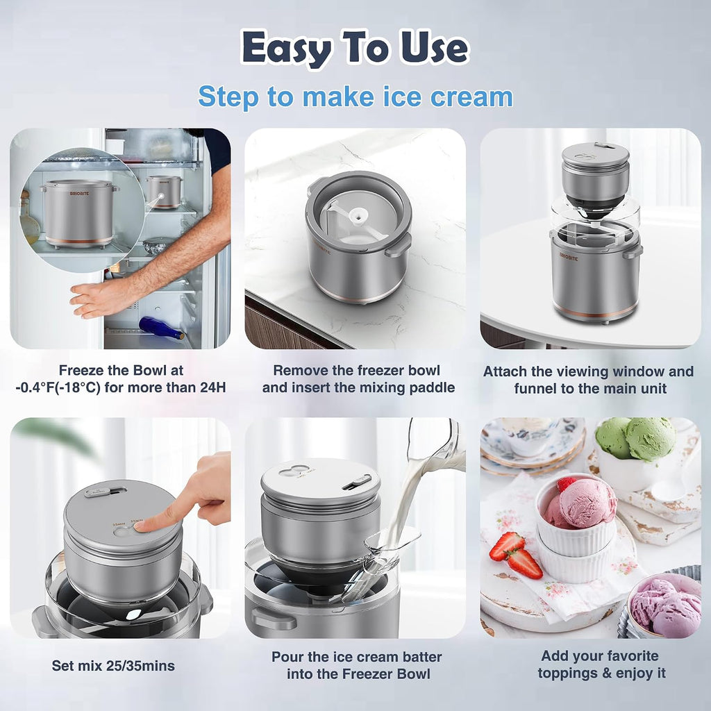 1.1 Quart Ice Cream Maker Machine,Silver