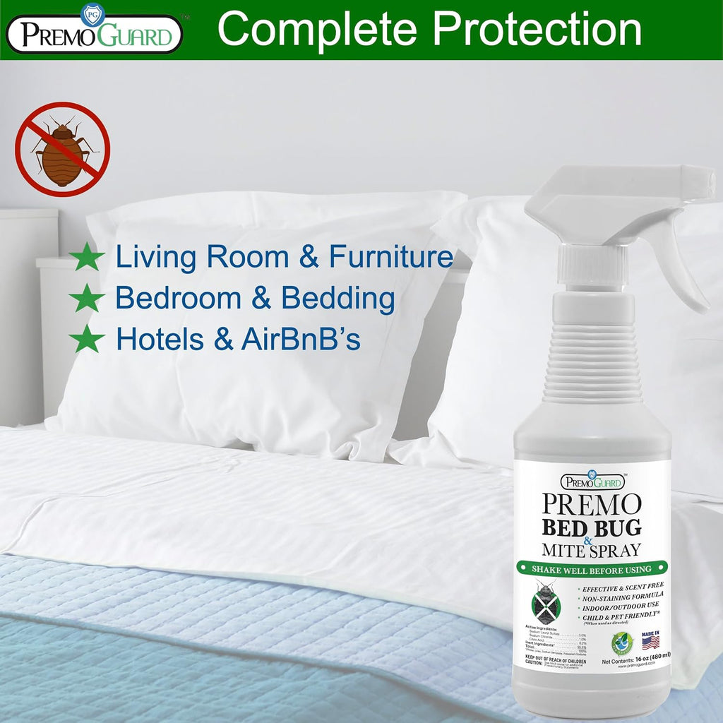 Bed Bug & Mite Killer Spray – University Tested 100% Kill Rate | Natural, Safe for Bedding, Furniture, Fabrics, and
