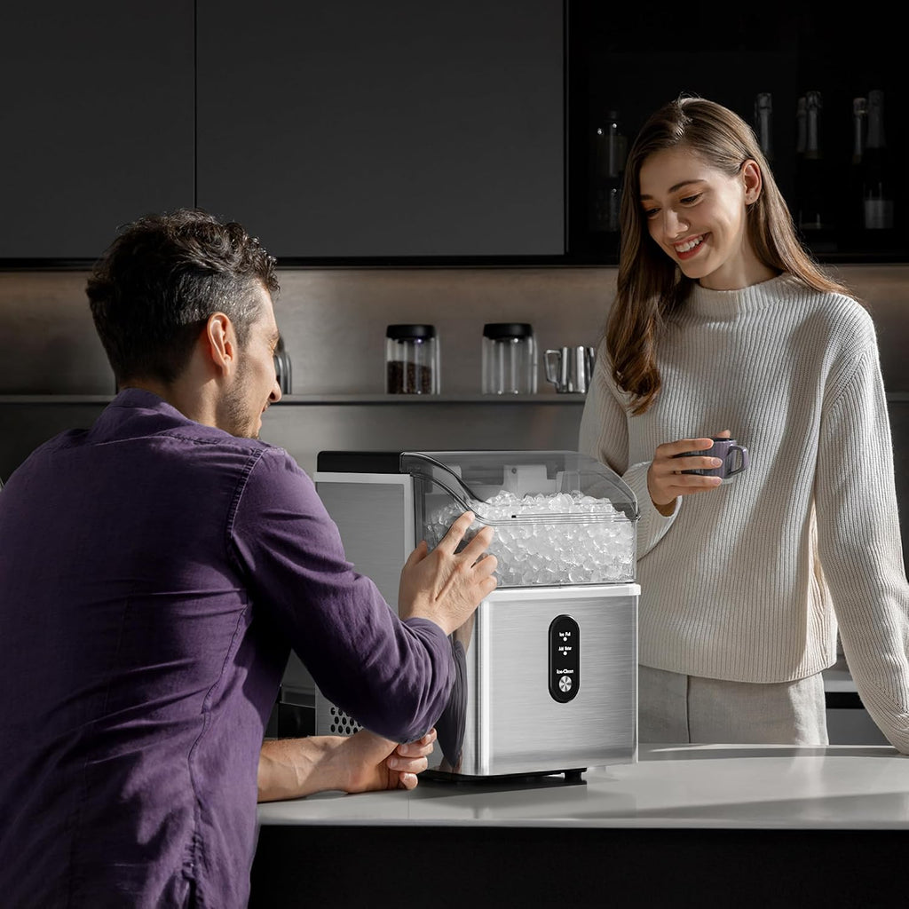 Nugget Ice Maker Countertop, 33 Lbs/Day,Self-Cleaning,Steel