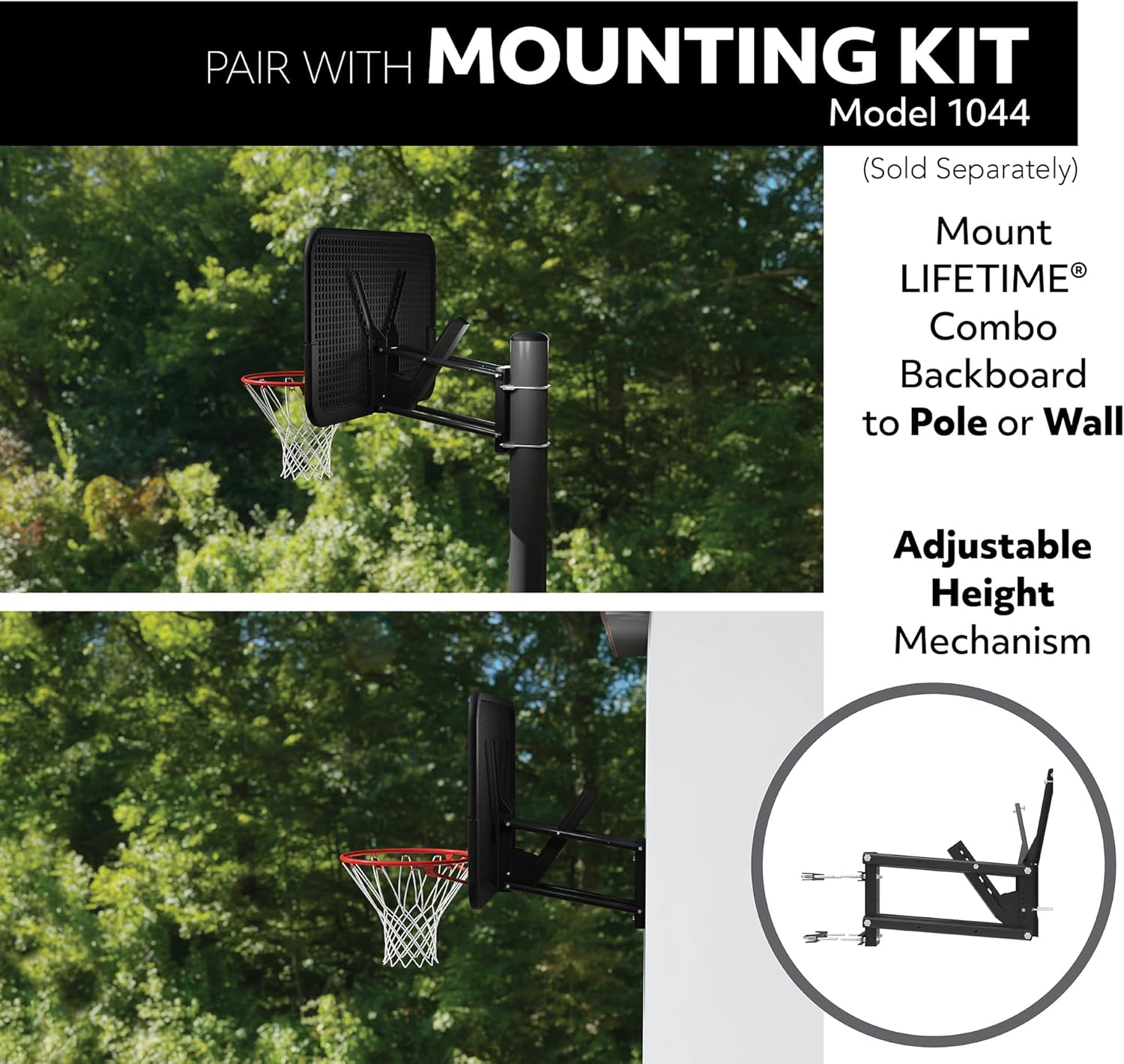 Shatterproof Backboard Rim Combo, 48-Inch, Mounting Bracket Sold Separately