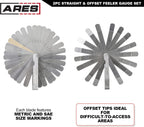 ARES 11043 2-Pc Feeler Gauge Set - Straight & Offset, SAE & Metric