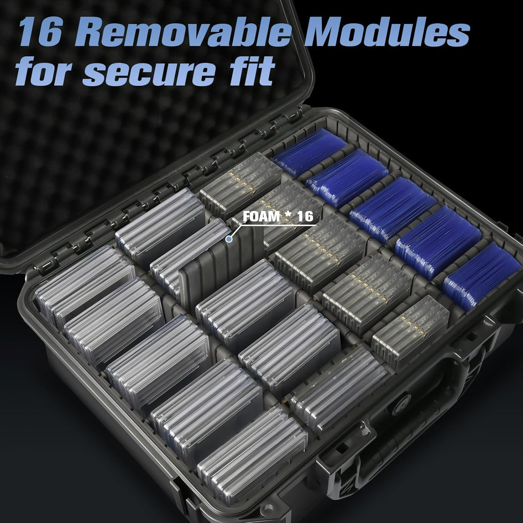 Graded Card Case Storage Box: Trading Card Storage Box with 12 Dividers | Waterproof Hard Slab Case for Toploader PSA