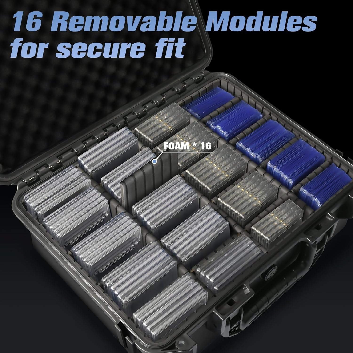 Graded Card Case Storage Box: Trading Card Storage Box with 12 Dividers | Waterproof Hard Slab Case for Toploader PSA