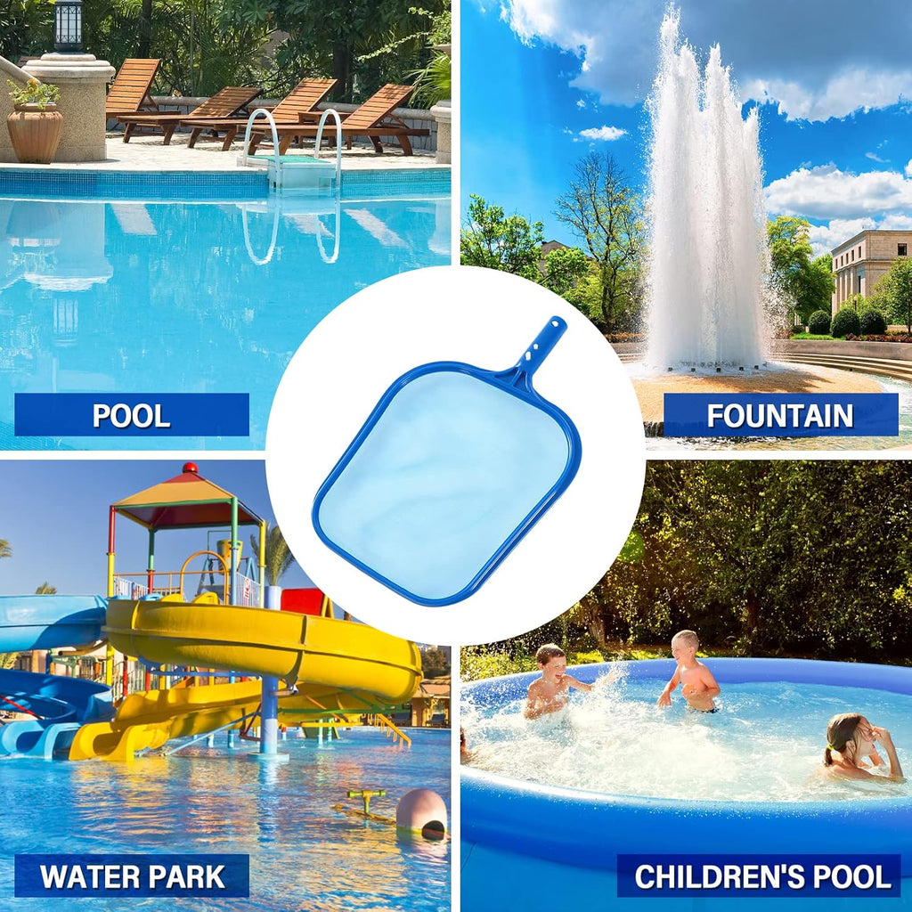 Pool Skimmer - Pool Net with Solid Plastic Frame, Skimmer Net with Fine Mesh Net, Pool Net for Cleaning Leaf of