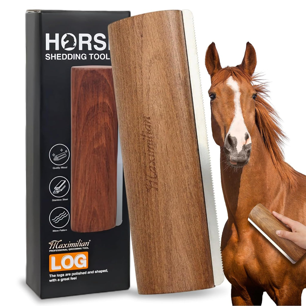 Professional Large Wooden Horse Deshedding Brush 7.87in/20cm