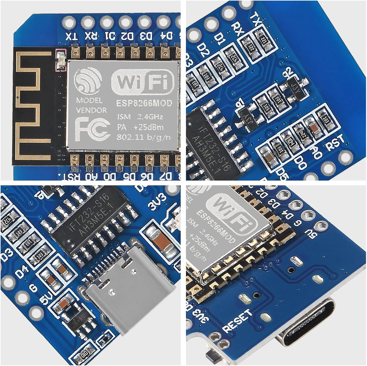 ESP8266 Type C ESP-12 ESP-12F NodeMcu Mini D1 Module WeMos Lua 4M Bytes WLAN WiFi Internet Development Board with Type C USB Connection