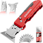 2-in-1 Folding Utility Knife & Scraper with 13 SK5 Blades