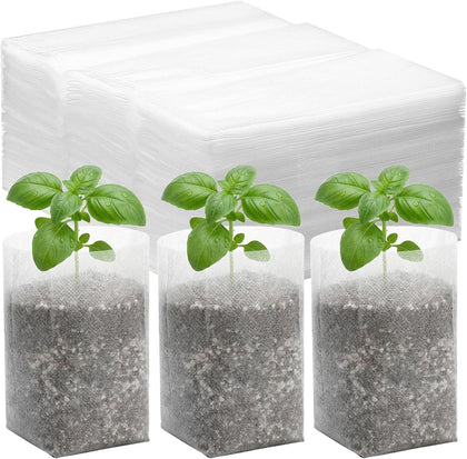 Fabric Plant Grow Bags - 200pcs Seed Starter Planting Bags Seedling Pots 5.5x6.3 inches, Nursery Pots for Plants