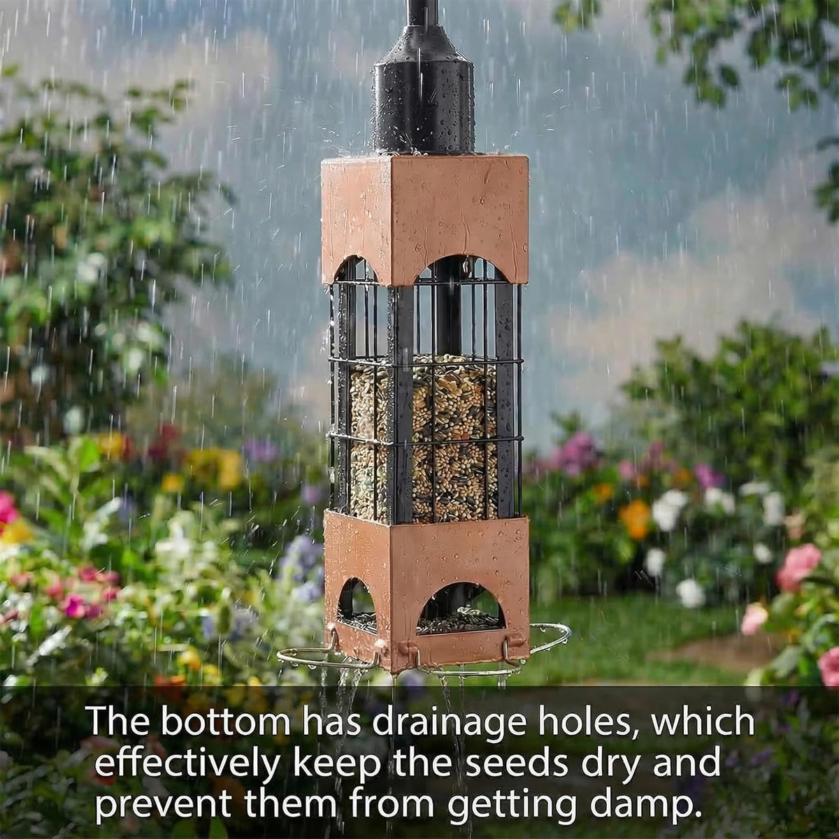 Squirrel Proof Bird Feeders for Outdoors Hanging, 5LB Large Capacity Metal Wild Bird Feeders, Heavy Duty Chew Proof