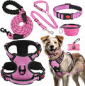 No Pull Dog Harness, Collar & Leash Set | Includes Dog Seat Belt, Collapsible Bowls & Poop Bag Dispenser. Ideal for