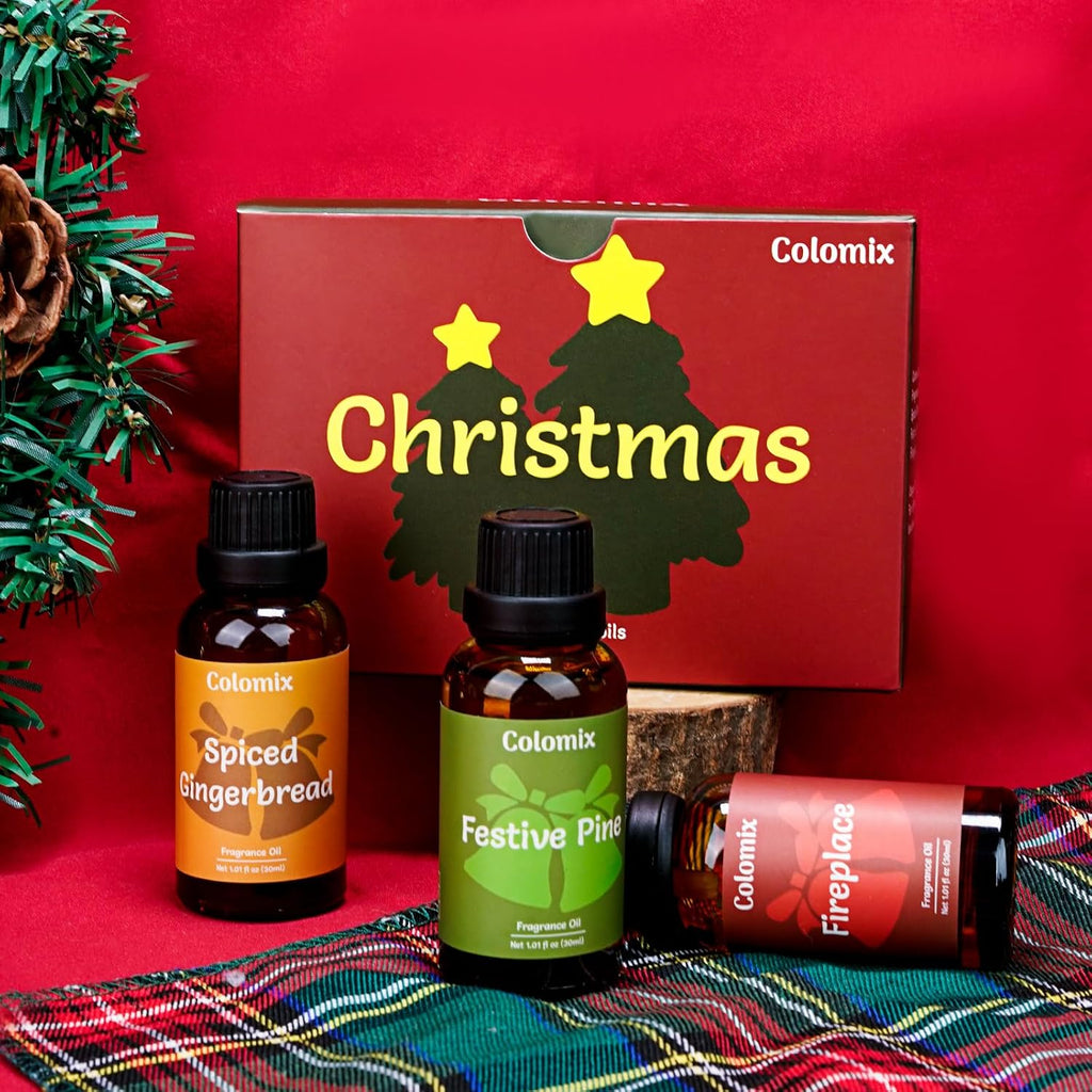 Christmas Fragrance Oils Set, 30ml x 3, Fragrance Oil for Diffuser, Candle Making, Soap Scents | Holiday Scent Oil