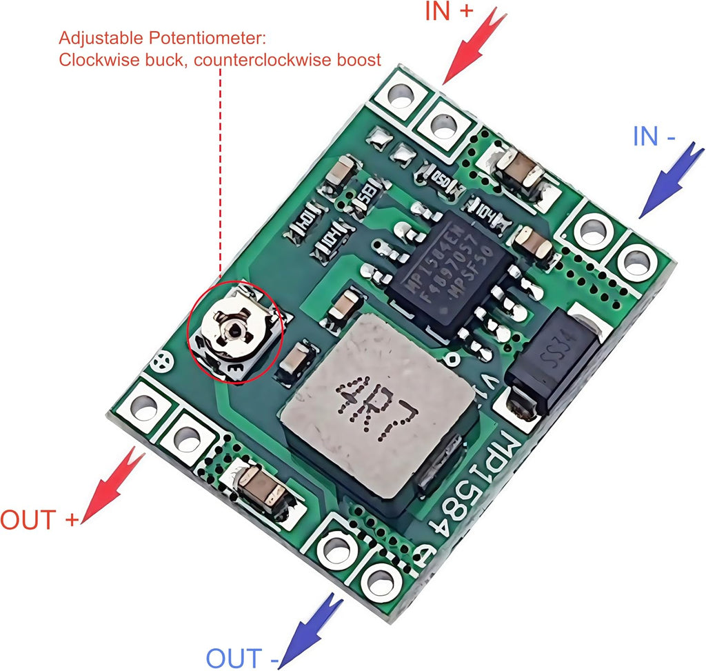 8PCS Mini MP1584EN DC-DC Buck Converter 3A Adjustable Step-Down Power Supply Module