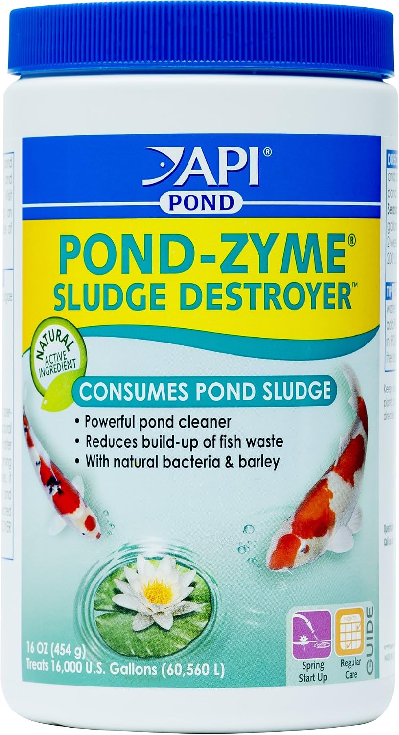 POND-ZYME SLUDGE DESTROYER (1 Pound) Pond Cleaner with Natural Pond Bacteria - Up to 16,000 Gallons - Reduces Fish