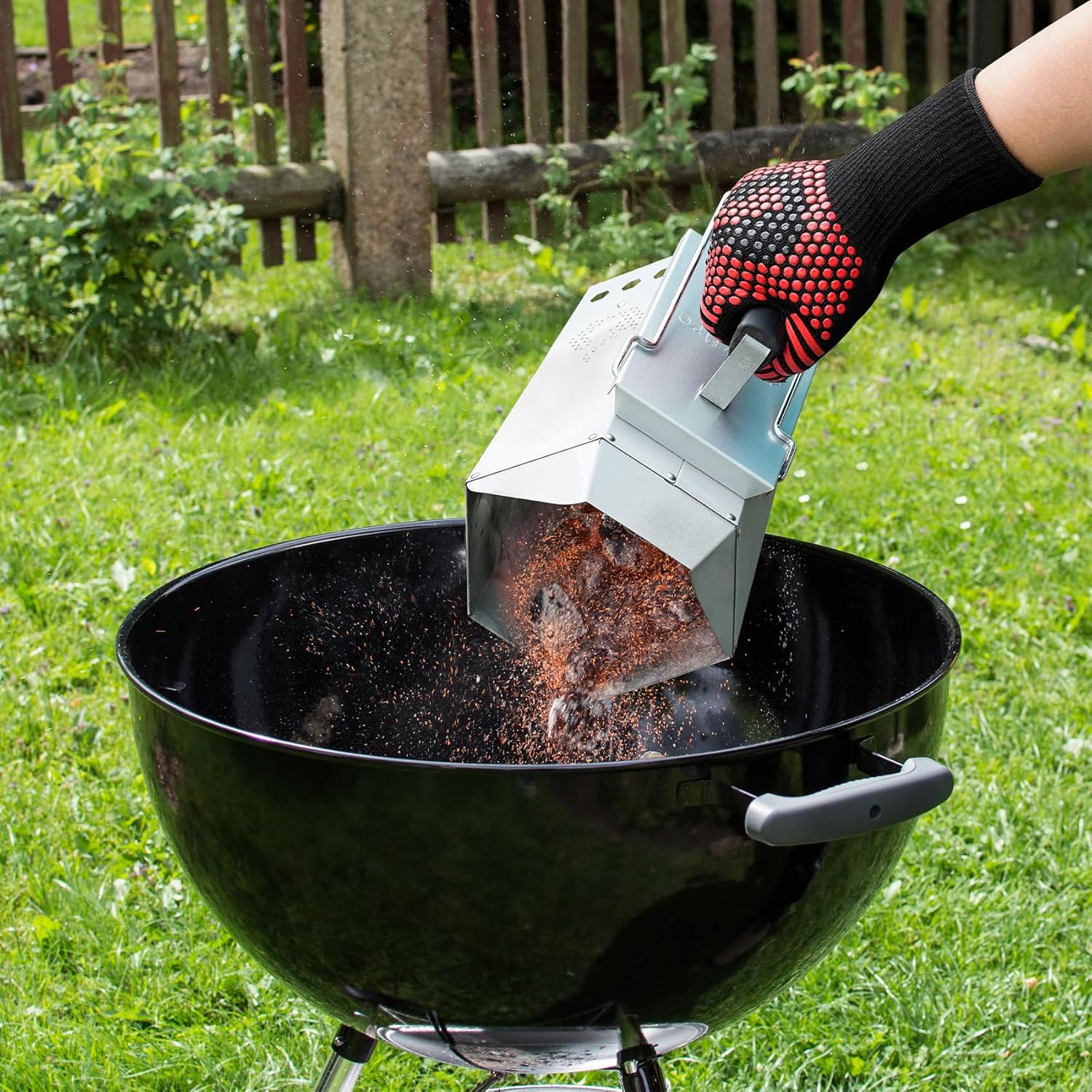 Heavy Duty Steel Large Charcoal Chimney Starter BBQ Fire Starter