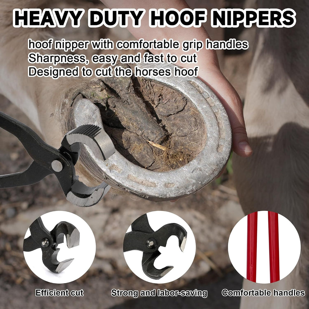 8pcs Farrier Tools Kit Hoof Nipper Horse Hoof Trimmers Farrier Tools Horseshoe Cutting Pliers, Hoof Rasp File, Goat