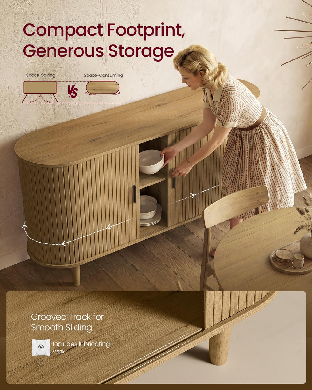 Storage Cabinet, Sideboard with Adjustable Shelves