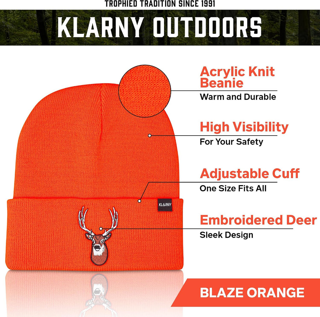 Blaze Orange Hunting Hat and Vest - Premium, High Performance Deer Beanie and Hunting Vest