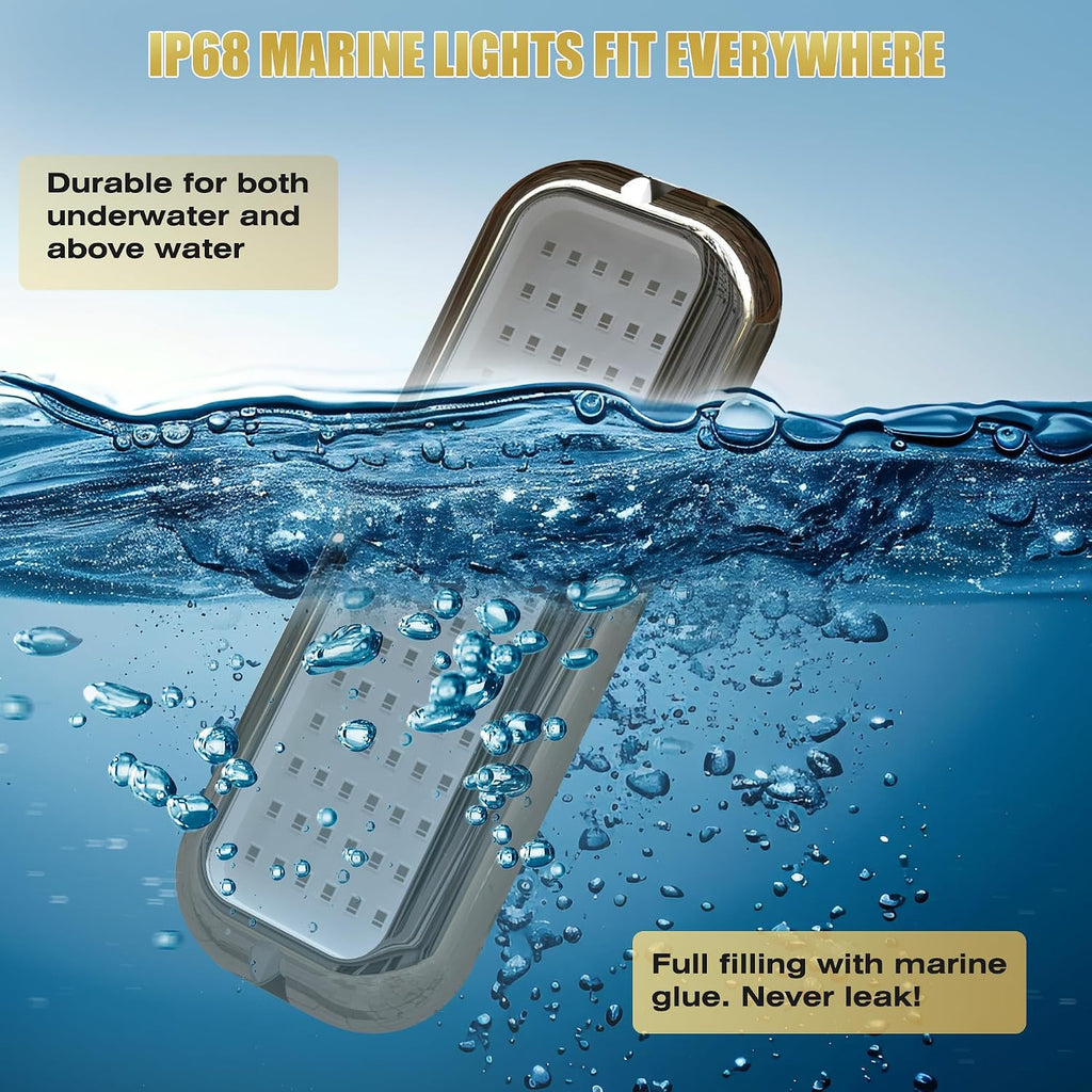 Goldlife B5 Underwater Boat Lights, Blue 2x3000LM DC10-30V IP68