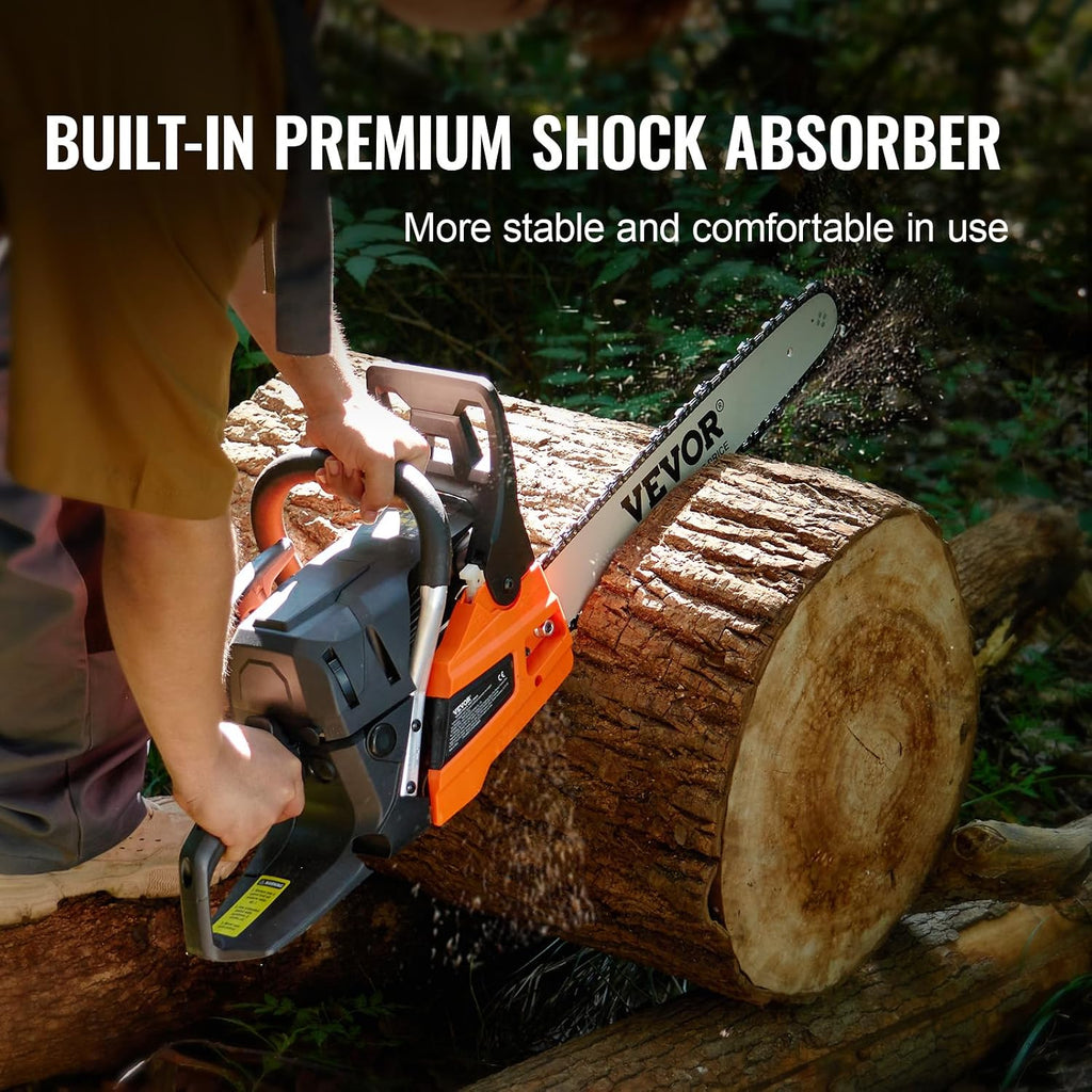 Gas Chainsaw 52CC 2-Cycle Gasoline Powered Chainsaw 18 Inch Handheld Cordless Petrol Chain Saws For Forest, Wood