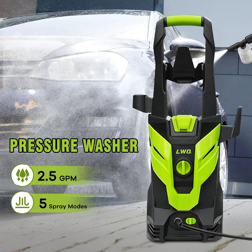 Pressure Washer, Power Washer with 4 Quick Connect Nozzles 1 Foam Cannon, High Pressure Cleaning Machine for