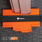 Saker Connection Profile Gauge-Adjustable Lock-Must Have Tool for DIY Handyman, Construction (5+10 INCH, BLACK+BLACK)